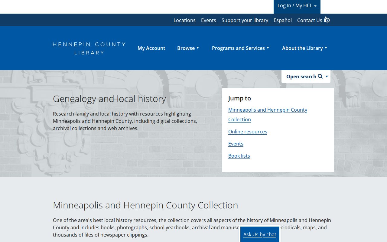Edina residents directory Hennepin County Library local history resources