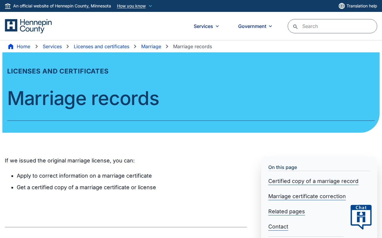 Edina resident lookup marriage certificate order information from Hennepin County