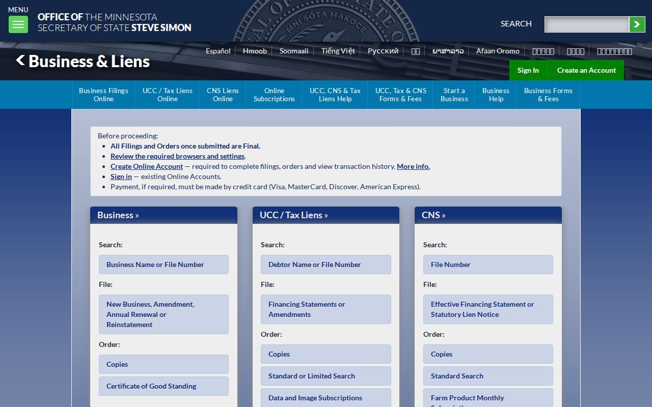 Edina residents directory Minnesota business filing search