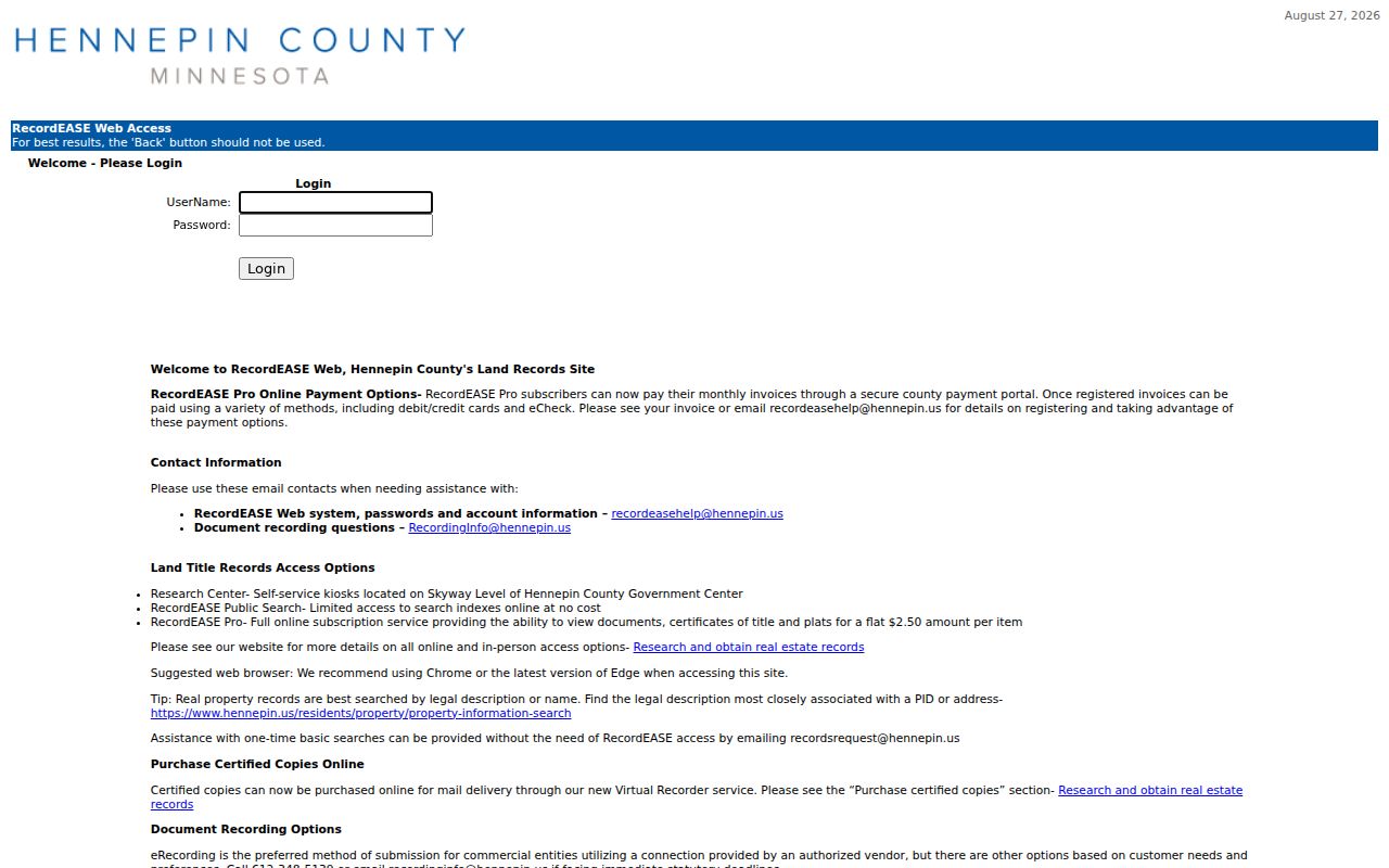 Edina street directory RecordEASE title index access