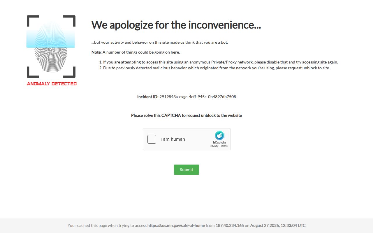 Edina previous residents Minnesota Safe at Home address confidentiality